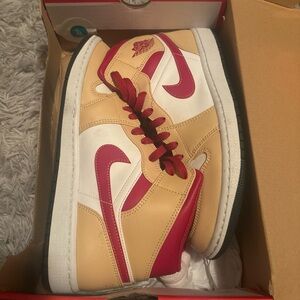 Nike Red and Tan Sneakers